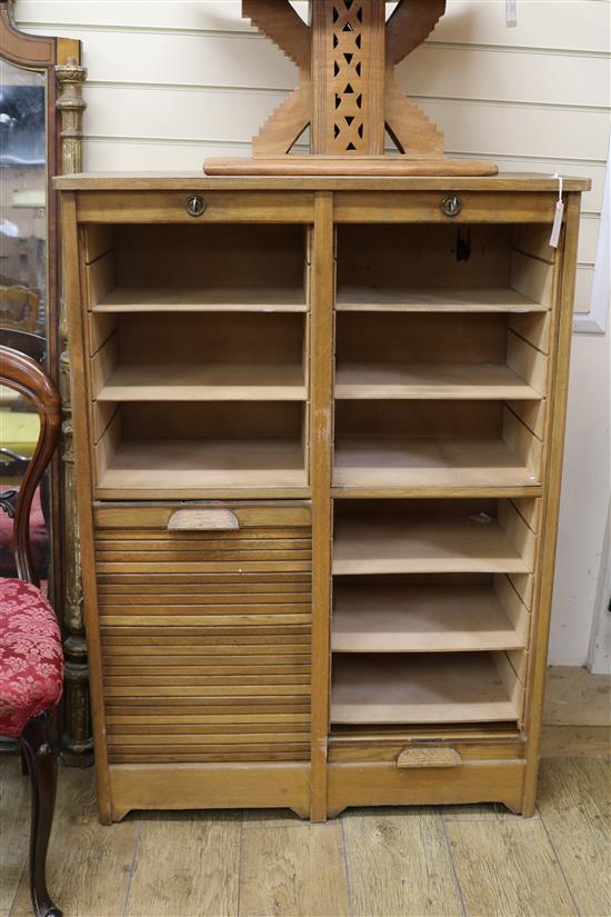 A French oak filing cabinet W.86cm